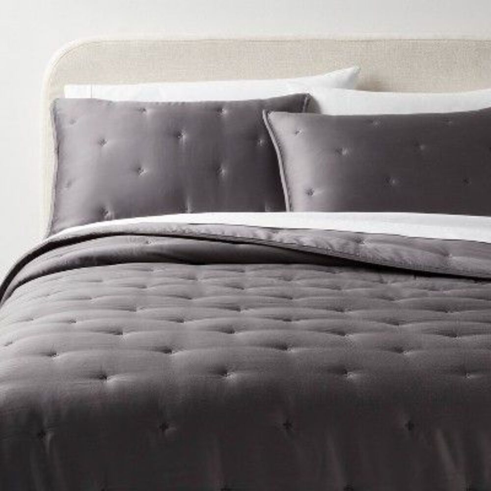 Full/Queen TENCEL Lyocell Comforter and Sham Set Dark Gray - Threshold